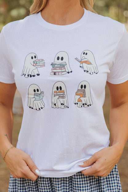 THE READING GHOSTS TEE IN WHITE
