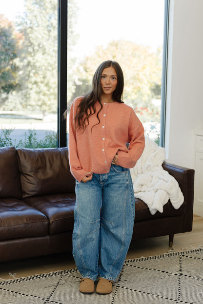 THE AURORA SWEATER CARDIGAN IN ORANGE