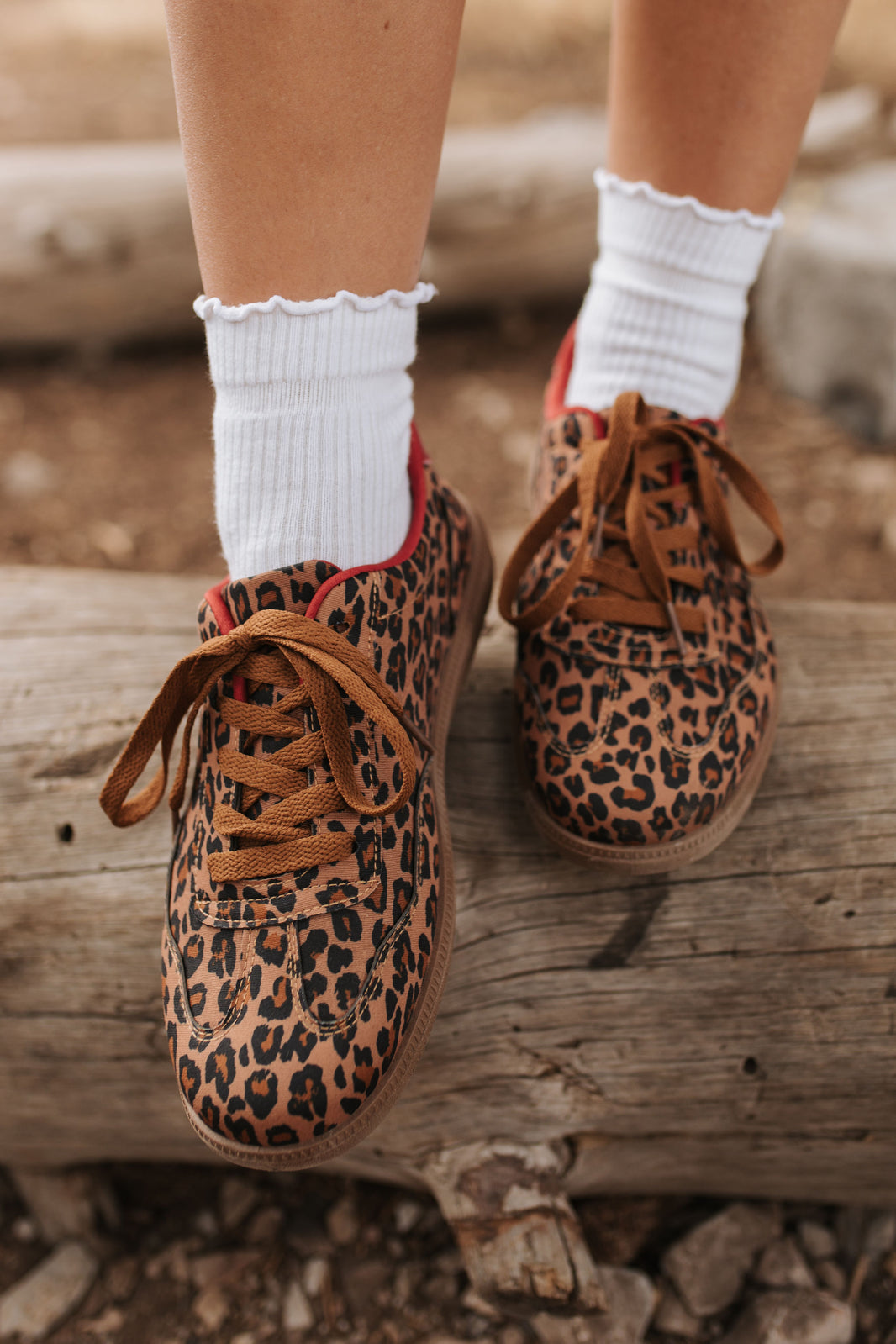 Pink Striped Leopard Men's High Top Shoes