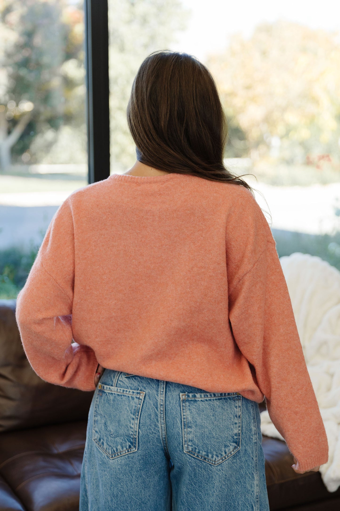 THE AURORA SWEATER CARDIGAN IN ORANGE