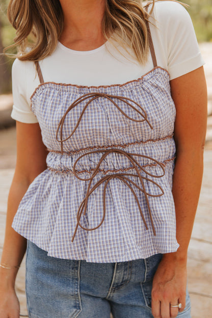 THE BETHANN TIE FRONT CAMI IN LAVENDER