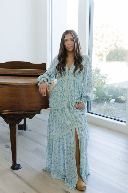 THE JOANNE LACE TRIM DRESS IN MINT