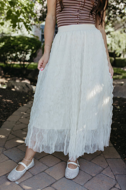 THE ESTELLA MAXI SKIRT IN BEIGE