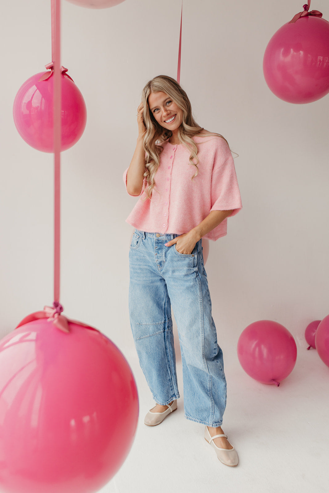 THE KATELYNN KNIT CARDIGAN IN PINK