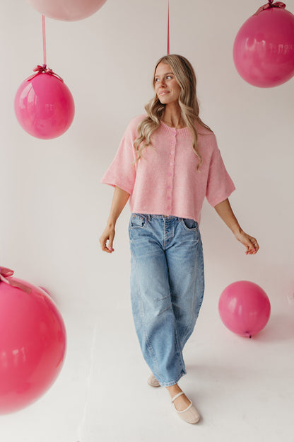 THE KATELYNN KNIT CARDIGAN IN PINK