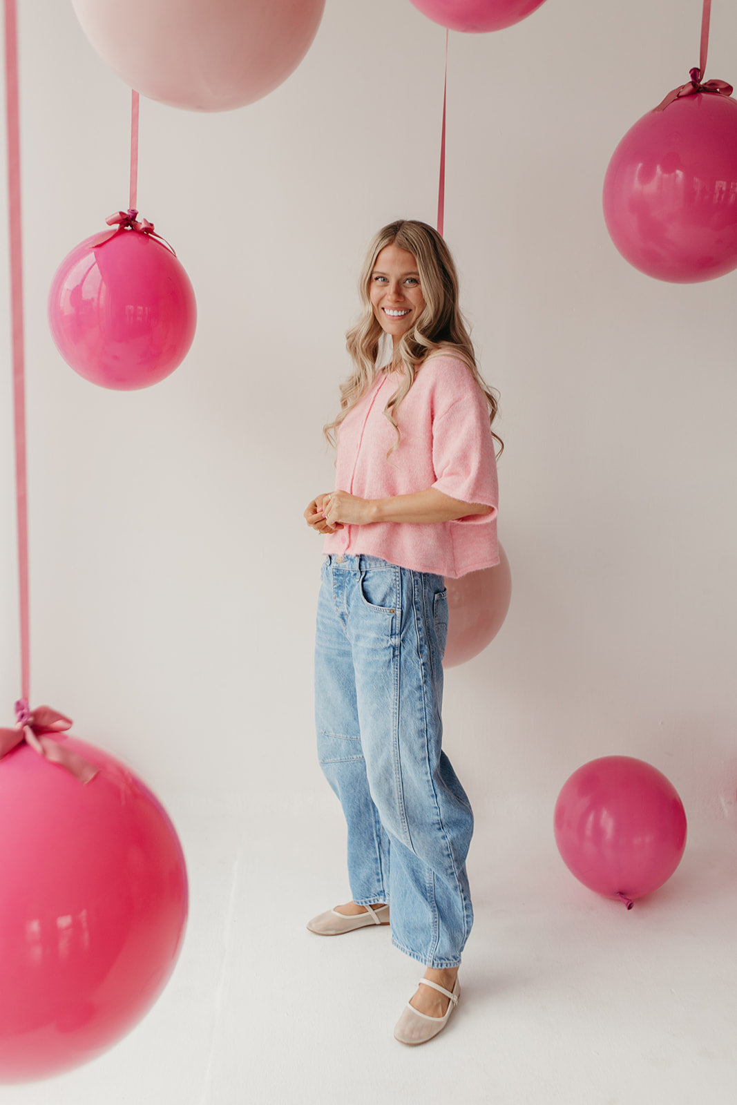 THE KATELYNN KNIT CARDIGAN IN PINK