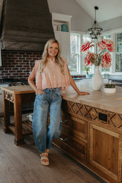 THE RYLIE COTTAGE GRACE DAISY PETAL BLOUSE TOP
