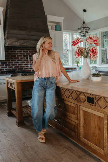 THE RYLIE COTTAGE GRACE DAISY PETAL BLOUSE TOP