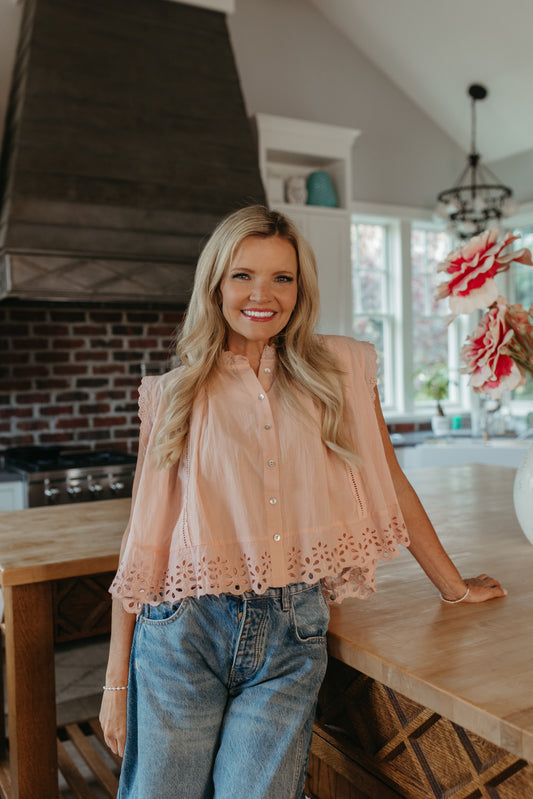 THE RYLIE COTTAGE GRACE DAISY PETAL BLOUSE TOP