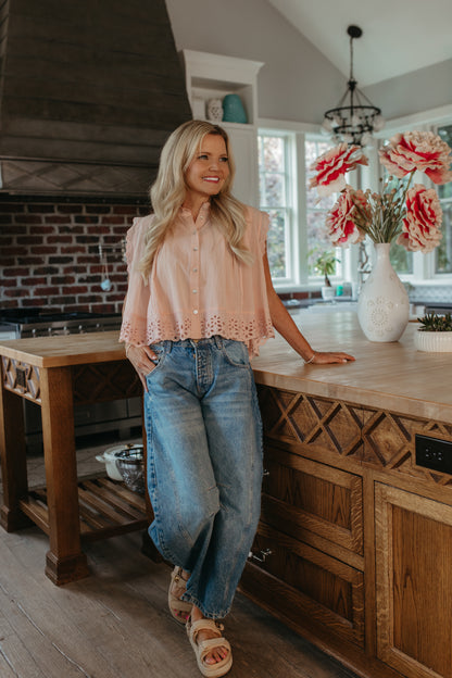 THE RYLIE COTTAGE GRACE DAISY PETAL BLOUSE TOP