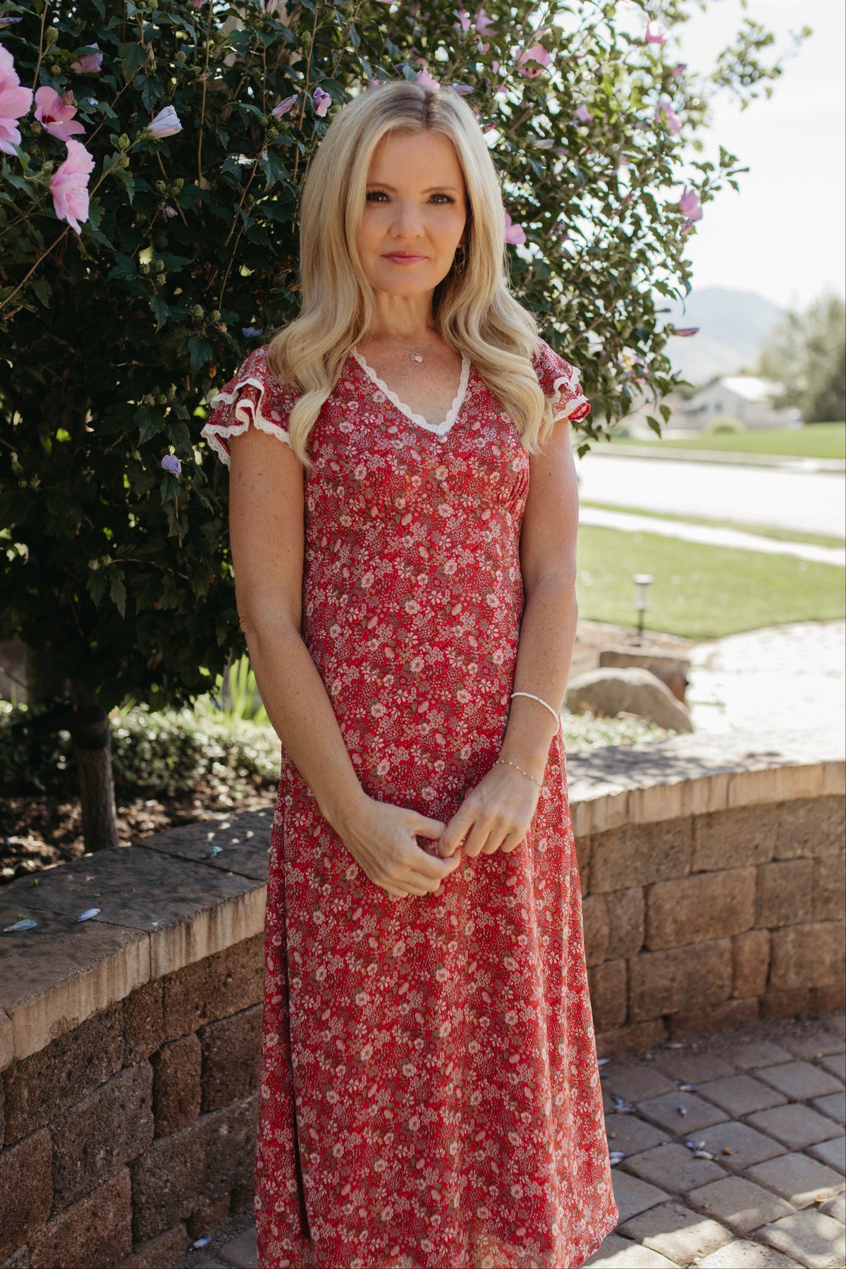 THE FLORA MIDI DRESS IN RED