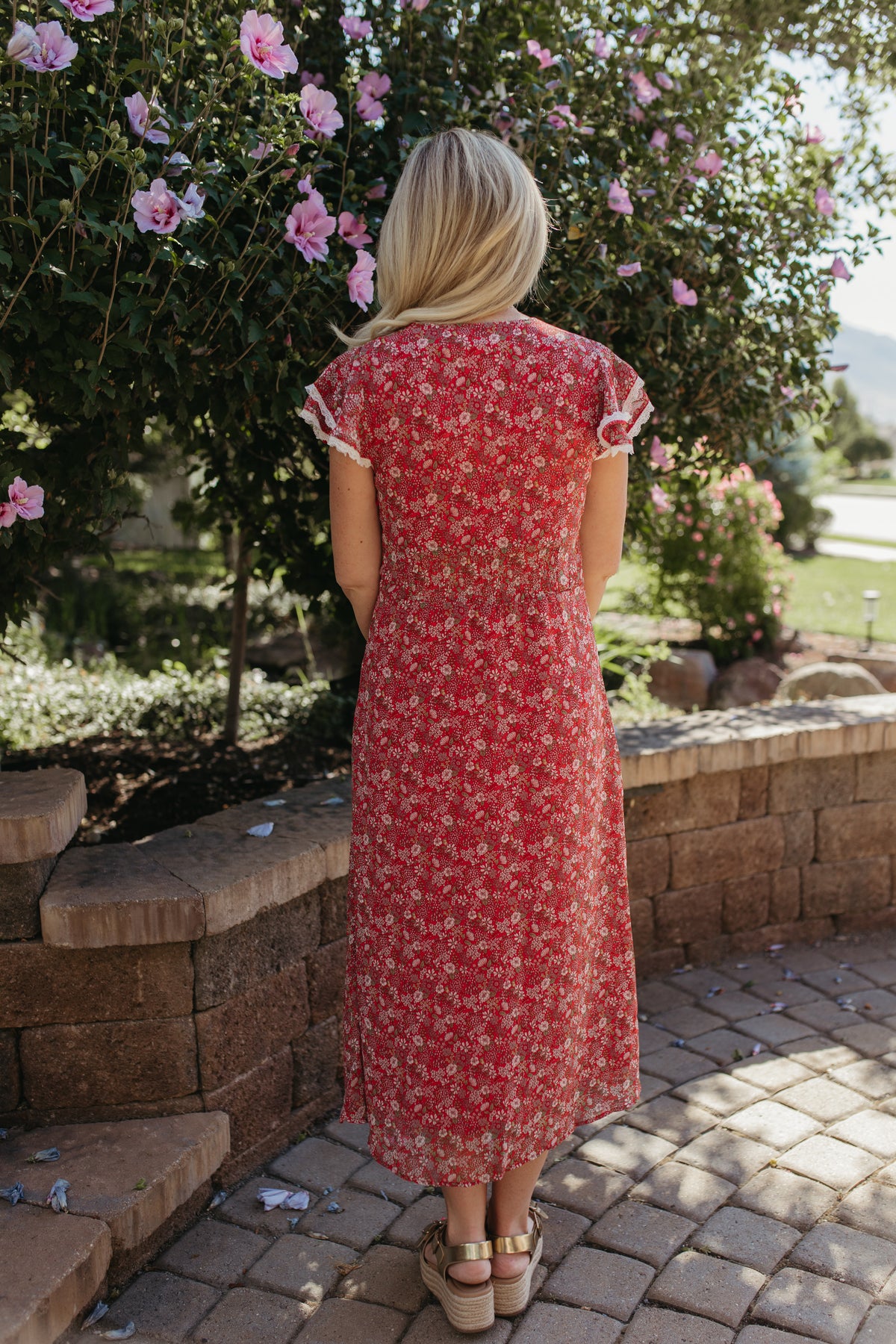 THE FLORA MIDI DRESS IN RED