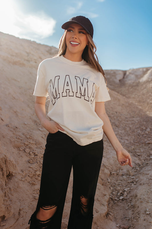 THE MAMA OUTLINE TEE IN IVORY