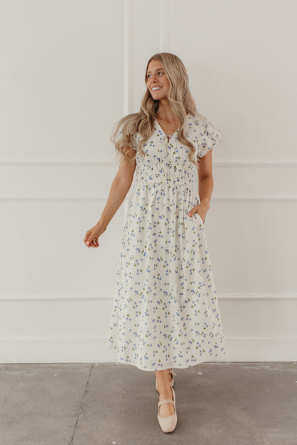 THE SUMMER BERRY MIDI DRESS IN BLUEBERRY