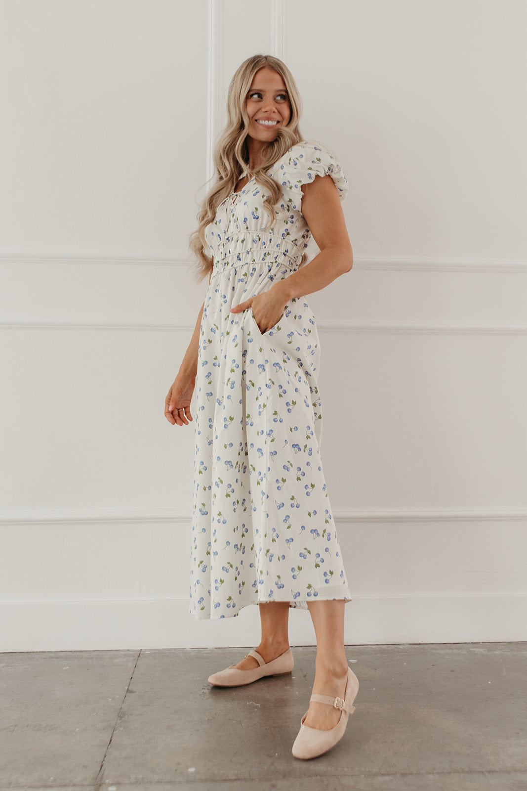 THE SUMMER BERRY MIDI DRESS IN BLUEBERRY