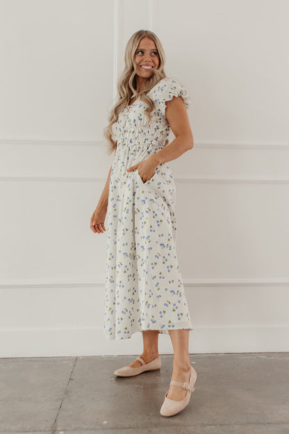 THE SUMMER BERRY MIDI DRESS IN BLUEBERRY