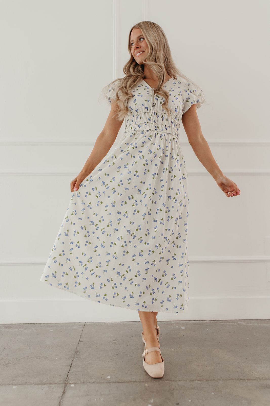 THE SUMMER BERRY MIDI DRESS IN BLUEBERRY