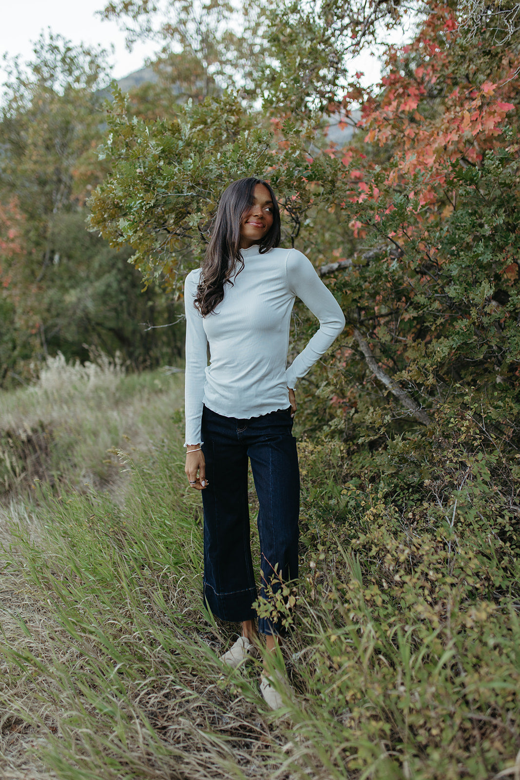 THE CORINA MERROW MOCK NECK IN CREAM