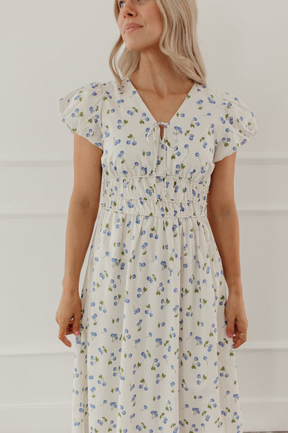 THE SUMMER BERRY MIDI DRESS IN BLUEBERRY