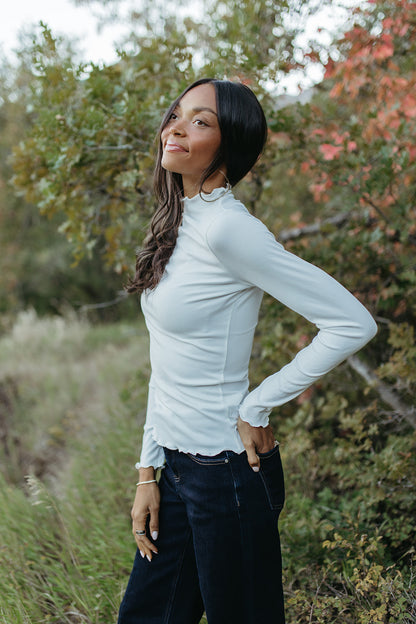 THE CORINA MERROW MOCK NECK IN CREAM