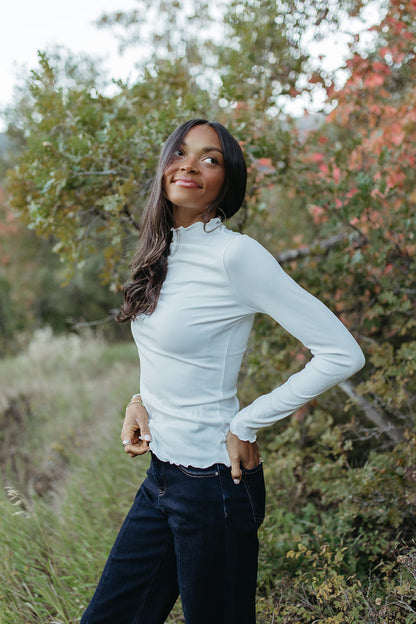 THE CORINA MERROW MOCK NECK IN CREAM