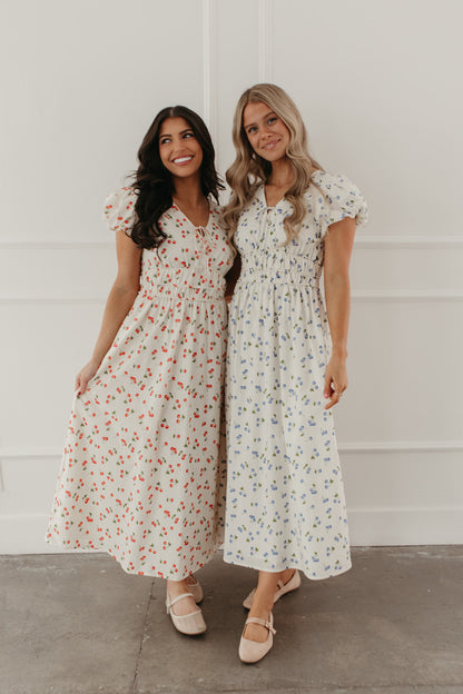 THE SUMMER BERRY MIDI DRESS IN CHERRY