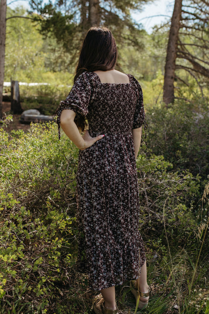 THE HOLLY FLORAL DRESS IN BROWN