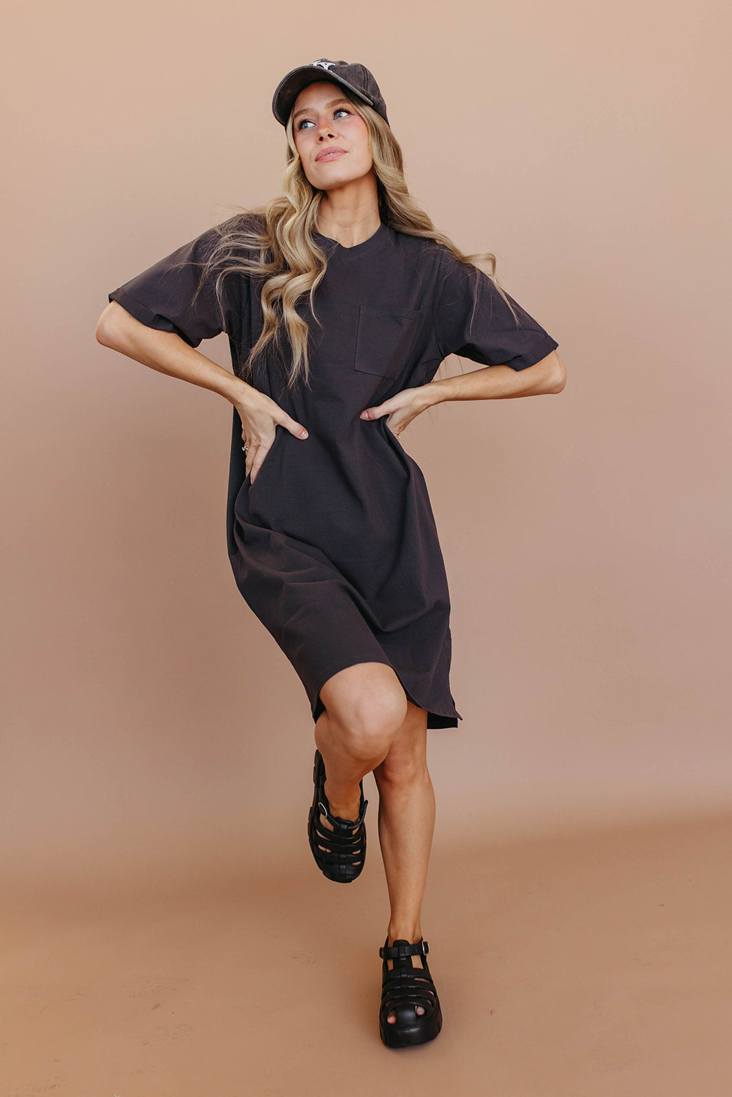 Charcoal t shirt dress clearance