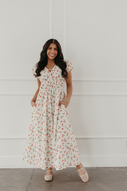 THE SUMMER BERRY MIDI DRESS IN CHERRY