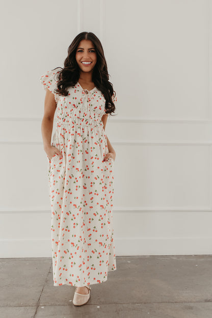 THE SUMMER BERRY MIDI DRESS IN CHERRY