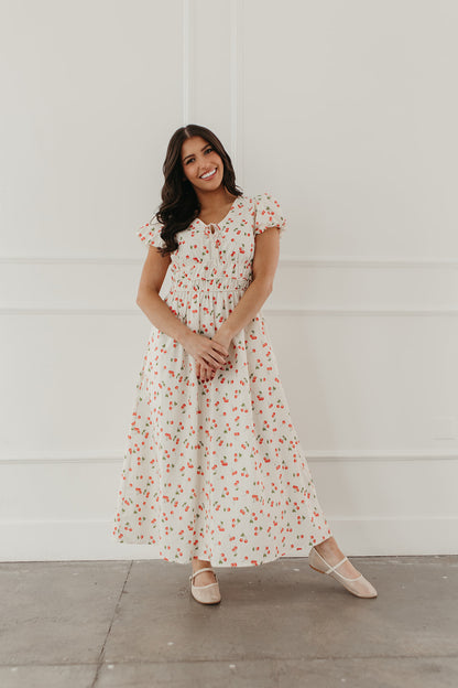 THE SUMMER BERRY MIDI DRESS IN CHERRY