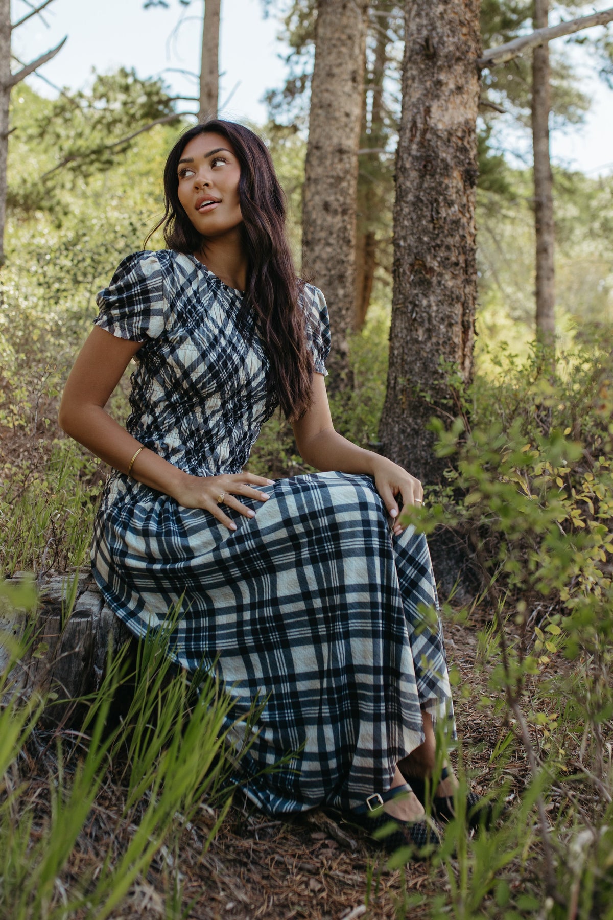 THE LEAH MAXI SMOCKED DRESS IN BLACK