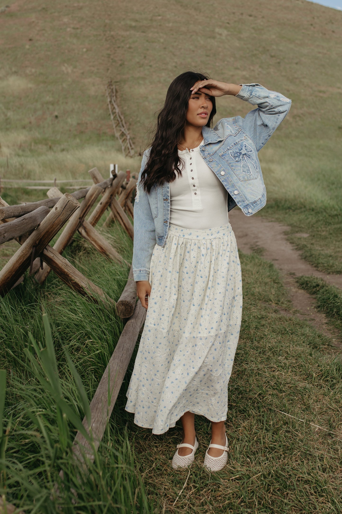 THE LUCY BLUE FLORAL SKIRT