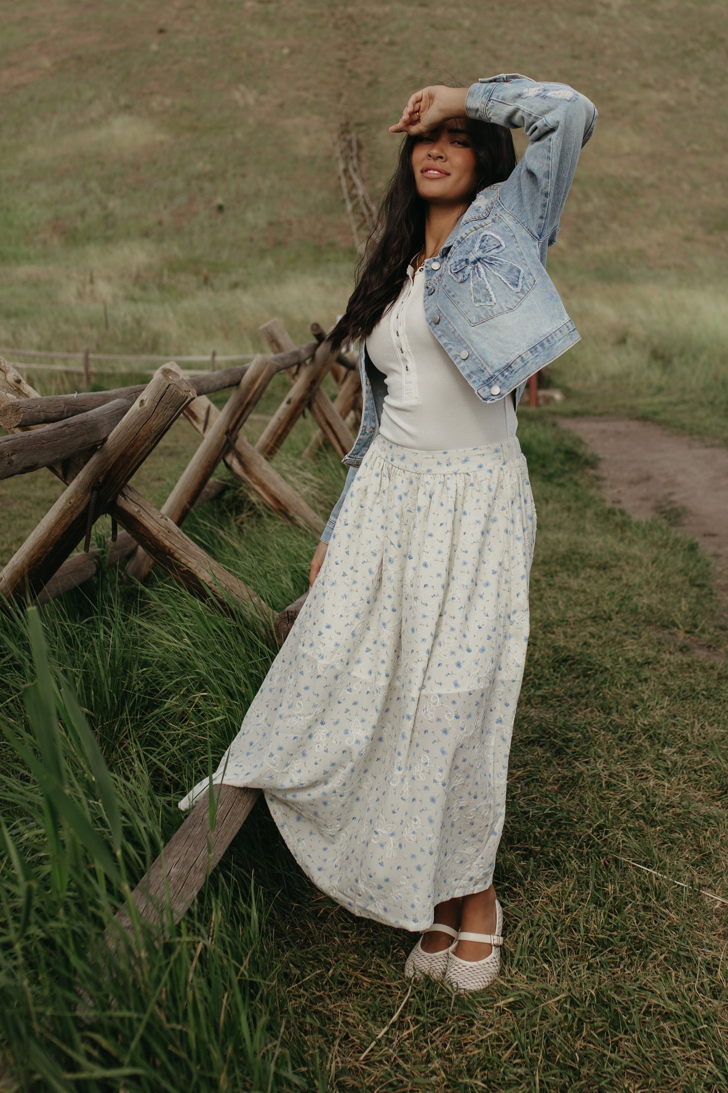 THE LUCY BLUE FLORAL SKIRT