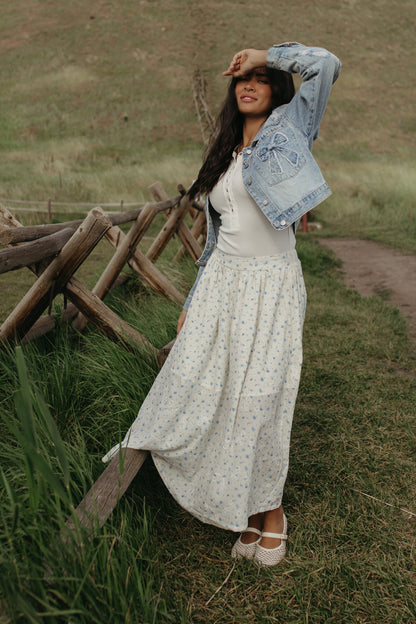 THE LUCY BLUE FLORAL SKIRT