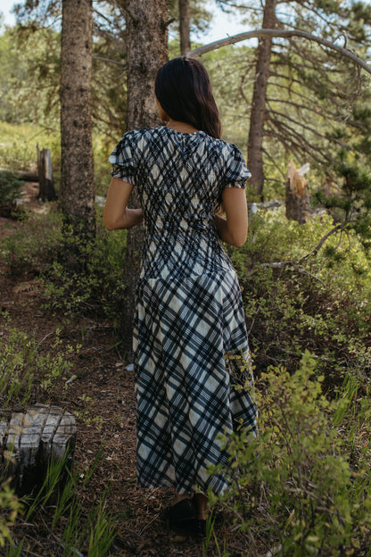 THE LEAH MAXI SMOCKED DRESS IN BLACK