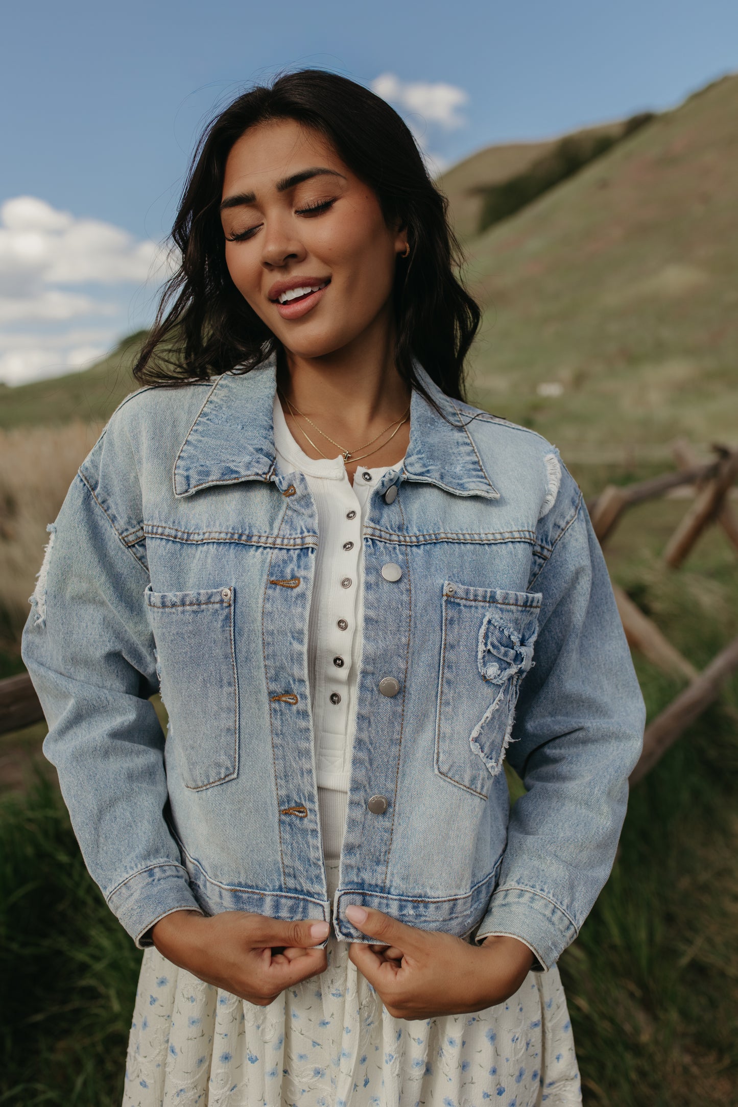 THE DAYANA BOW JEAN JACKET