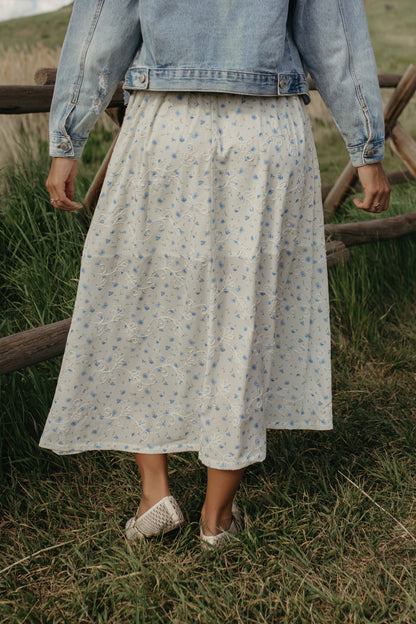 THE LUCY BLUE FLORAL SKIRT