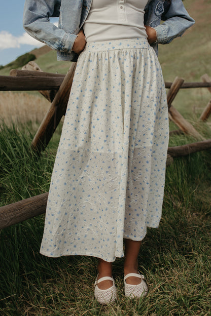 THE LUCY BLUE FLORAL SKIRT