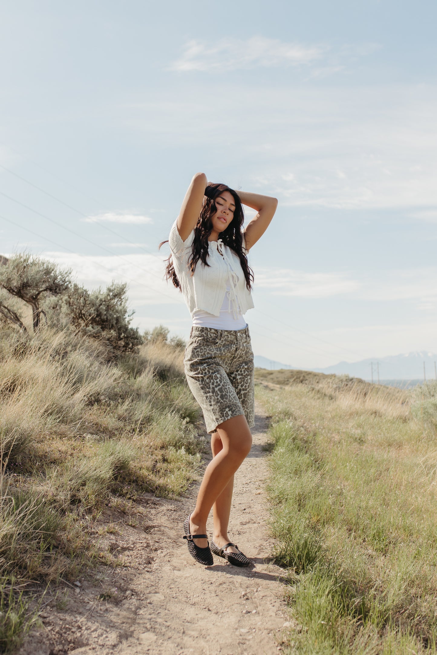 THE INDIE LEOPARD FADE COLOSSUS JORTS IN FADED