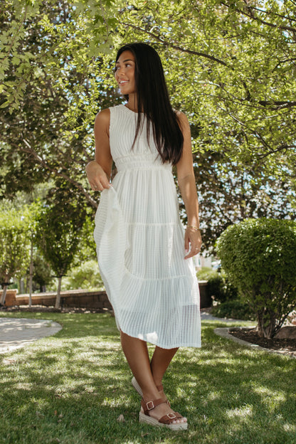 THE LUCILLE TEXTURED MIDI DRESS