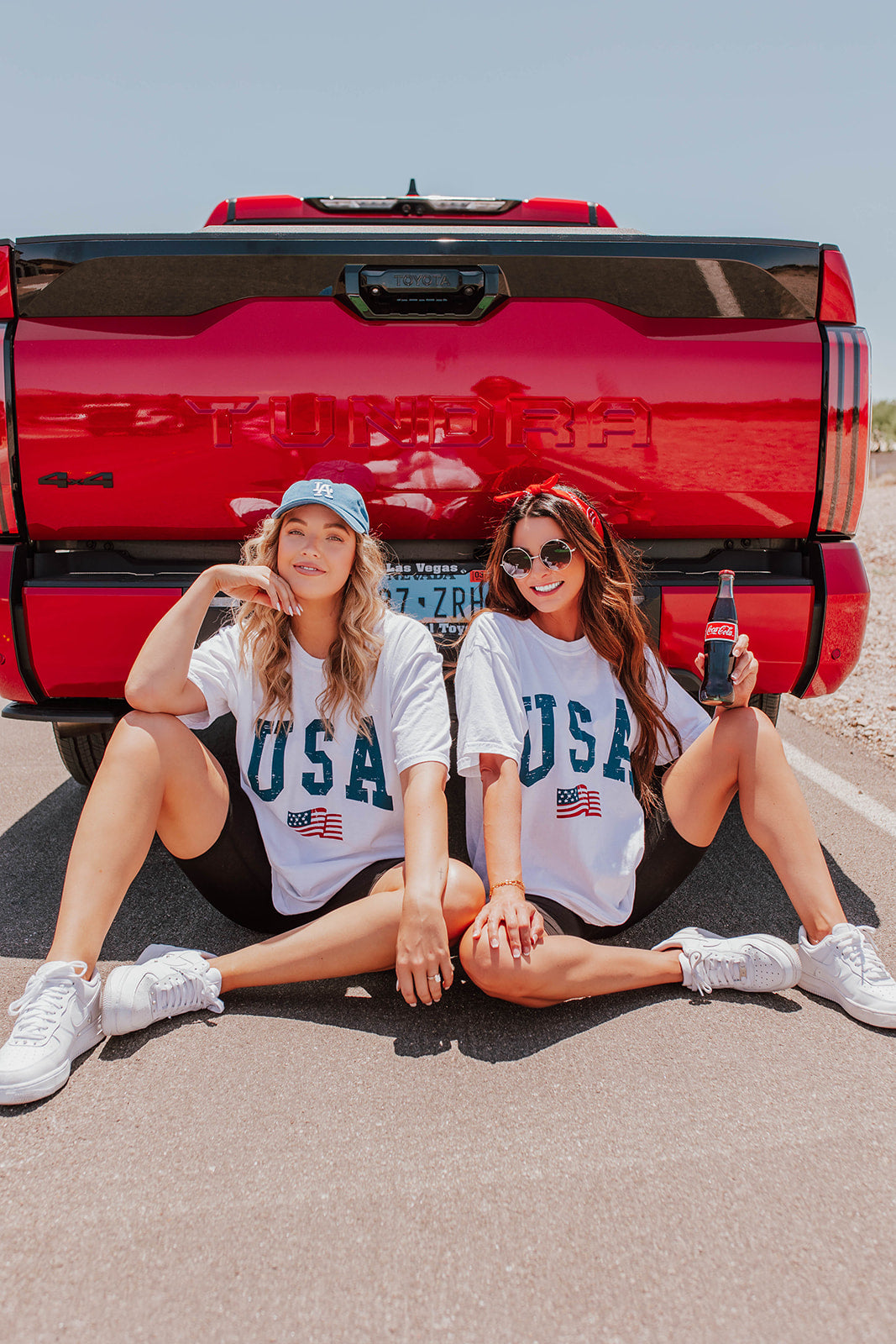 THE USA FLAG TEE IN WHITE BY PINK DESERT