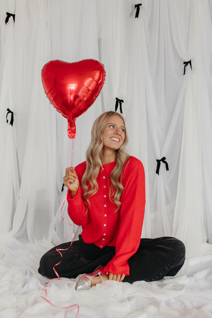 THE CAMPBELL CARDIGAN IN RED