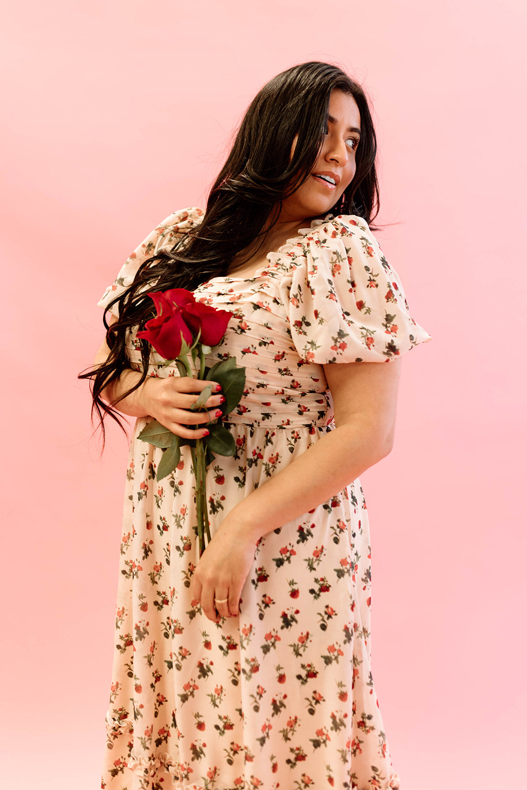 Rose floral deals maxi dress