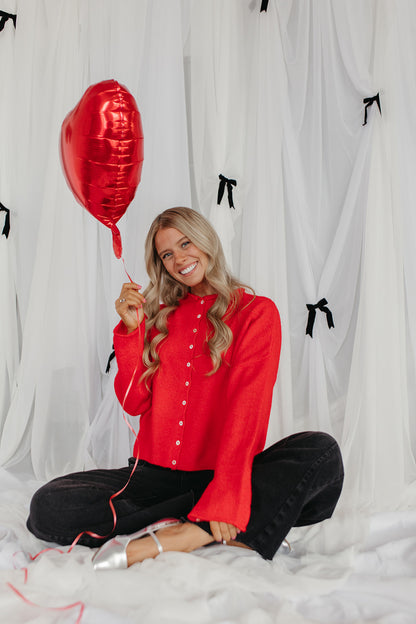 THE CAMPBELL CARDIGAN IN RED