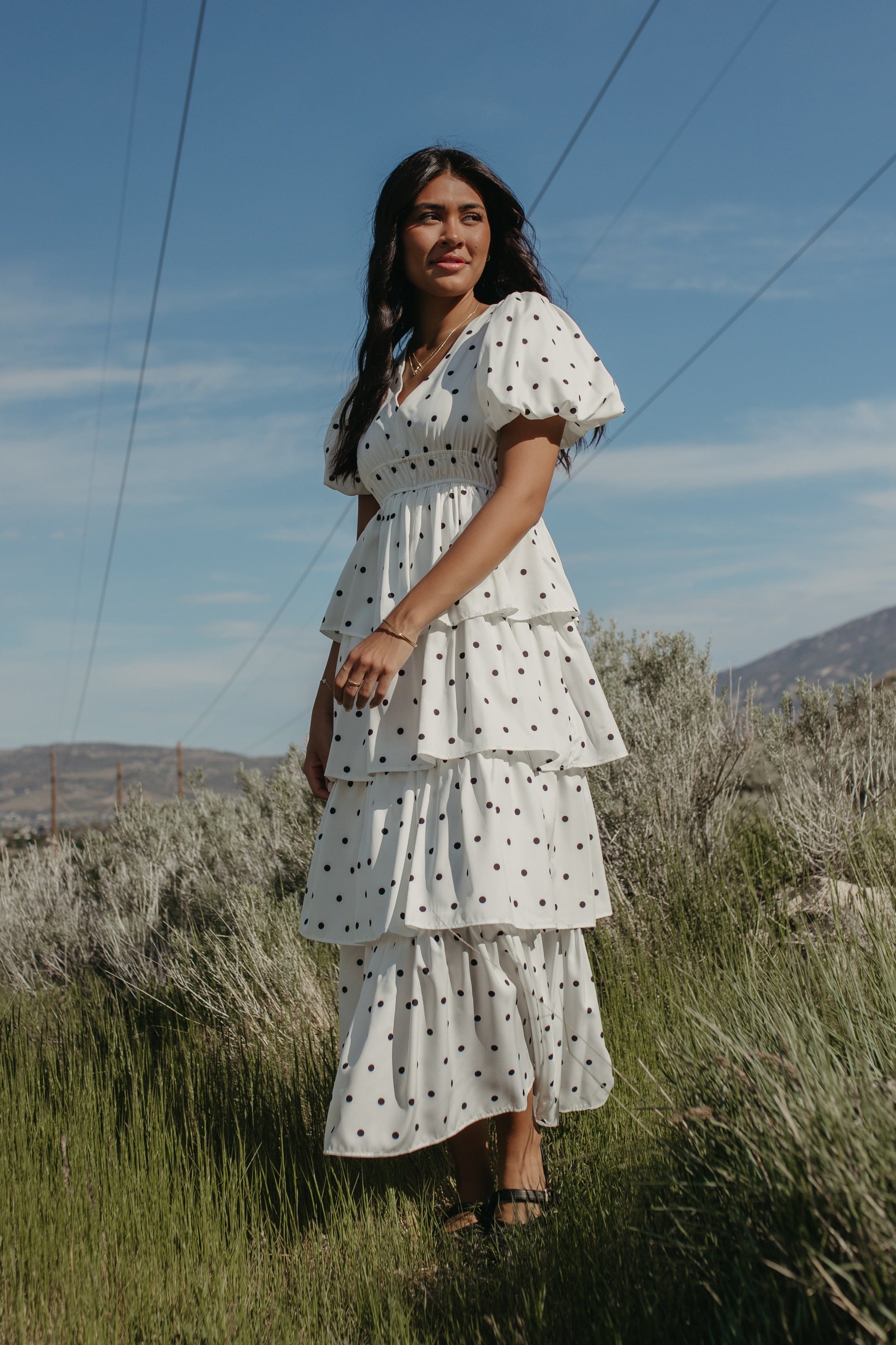 THE SCOTTIE RUFFLED POLKA DOT DRESS Small THE SCOTTIE RUFFLED POLKA DOT DRESS Small
