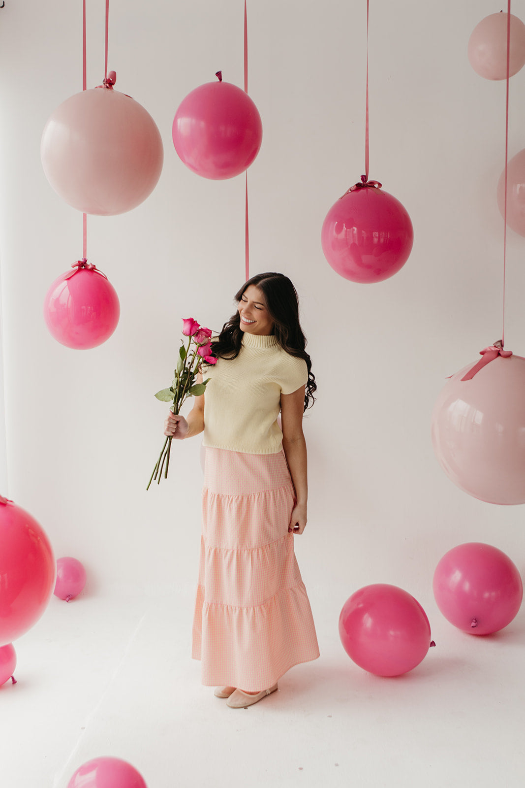 THE DELLA GINGHAM SKIRT IN PINK LEMONADE