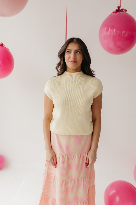 THE EMMA MOCK NECK SWEATER IN YELLOW