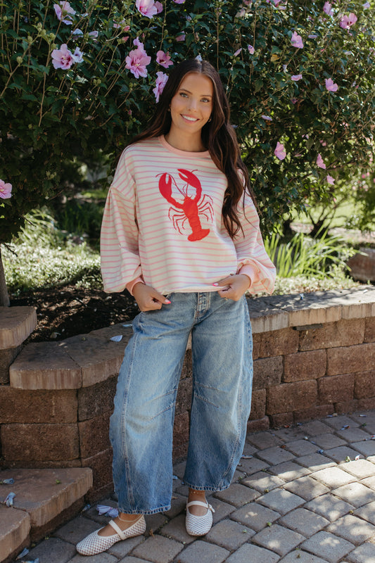 THE LARA LOBSTER STRIPE SWEATSHIRT