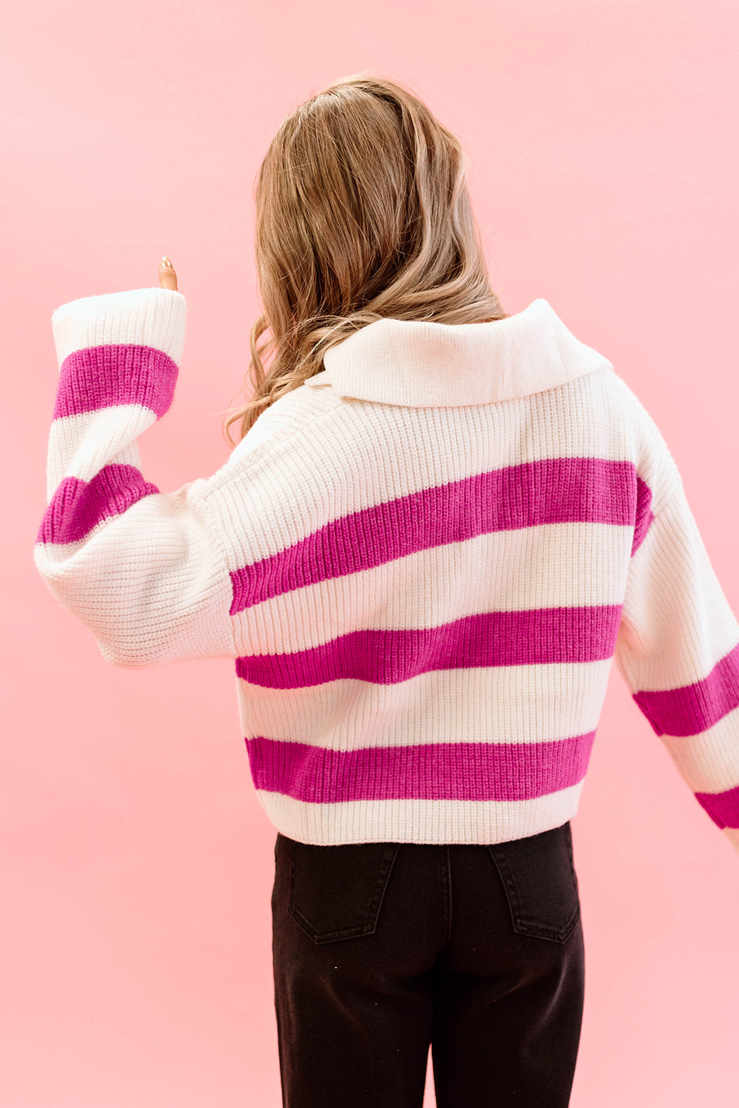Cropped sales collared sweater
